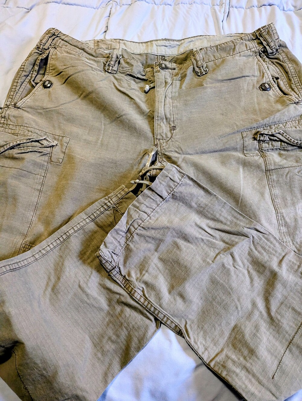 Polo Ralph Lauren Pants Mens Size 42x32 Green Cargo Military Straight Fit Cotton